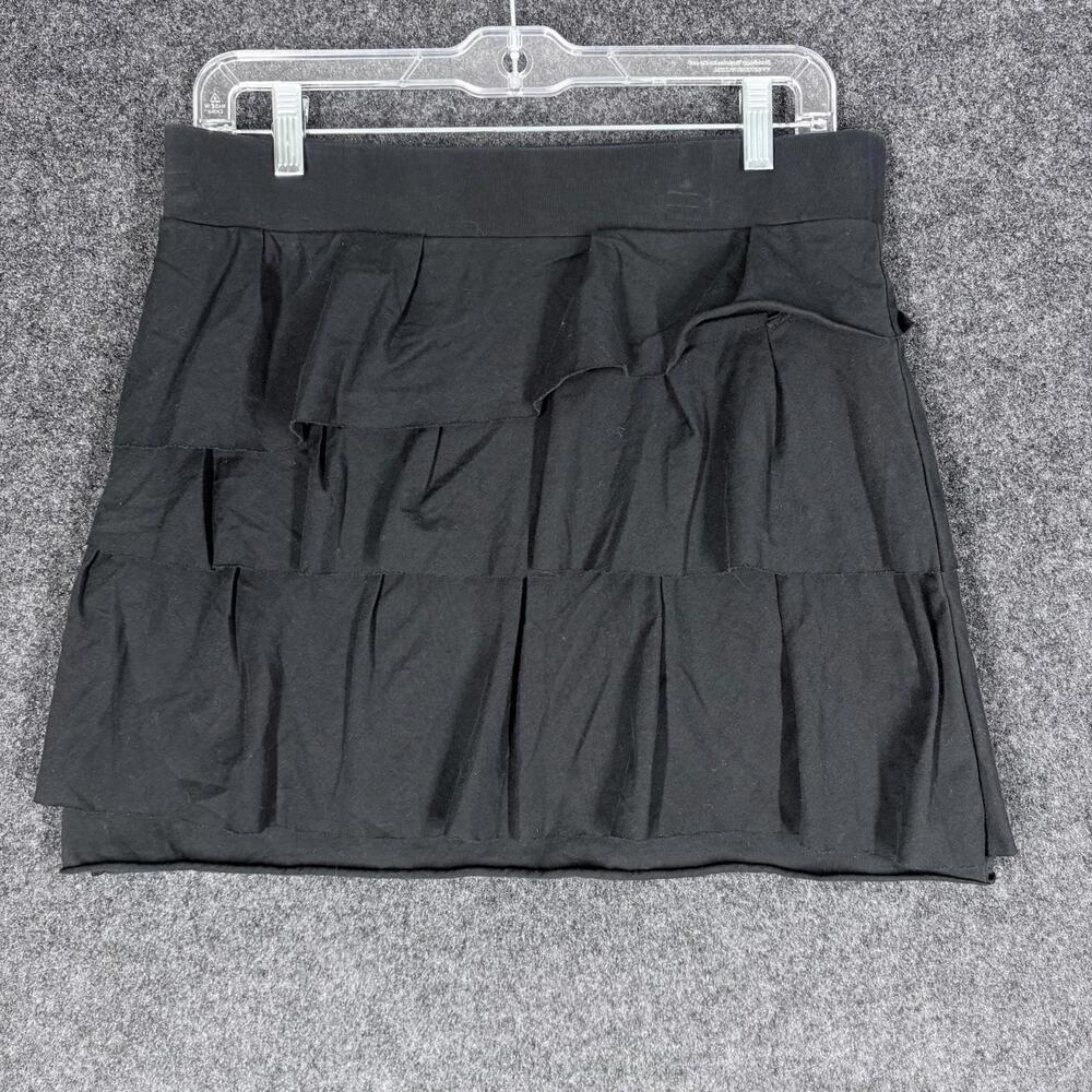 Loft Skirt Women S Small Black A-Line Short Pull On Mid Rise Ruffle Casual